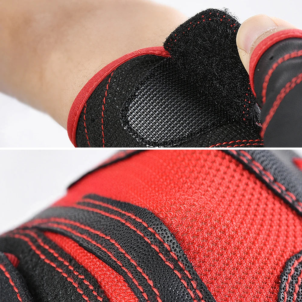 Half Finger Anti-Slip Sports Gloves | PU Leather 2-Piece Set