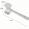 Household aluminum alloy double-sided meat hammer, steak hammer, loose beef tenderizer, kitchen accessory Oasis Select Silver 1PCS