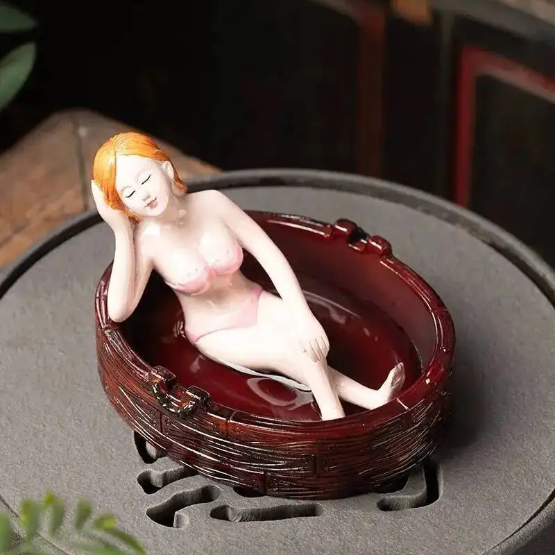 Color-changing Tea Pet Ornament Modern Girl Cute Temptation Tea Table Tea Set Accessories Creative National Trend Oasis Select