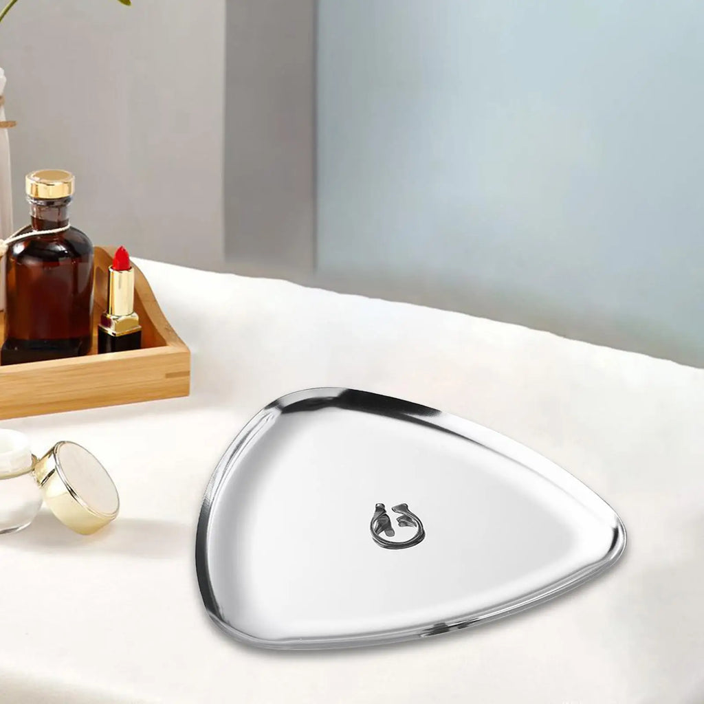 Triangle Jewelry Dish Tray – Stainless Steel Vanity Organizer