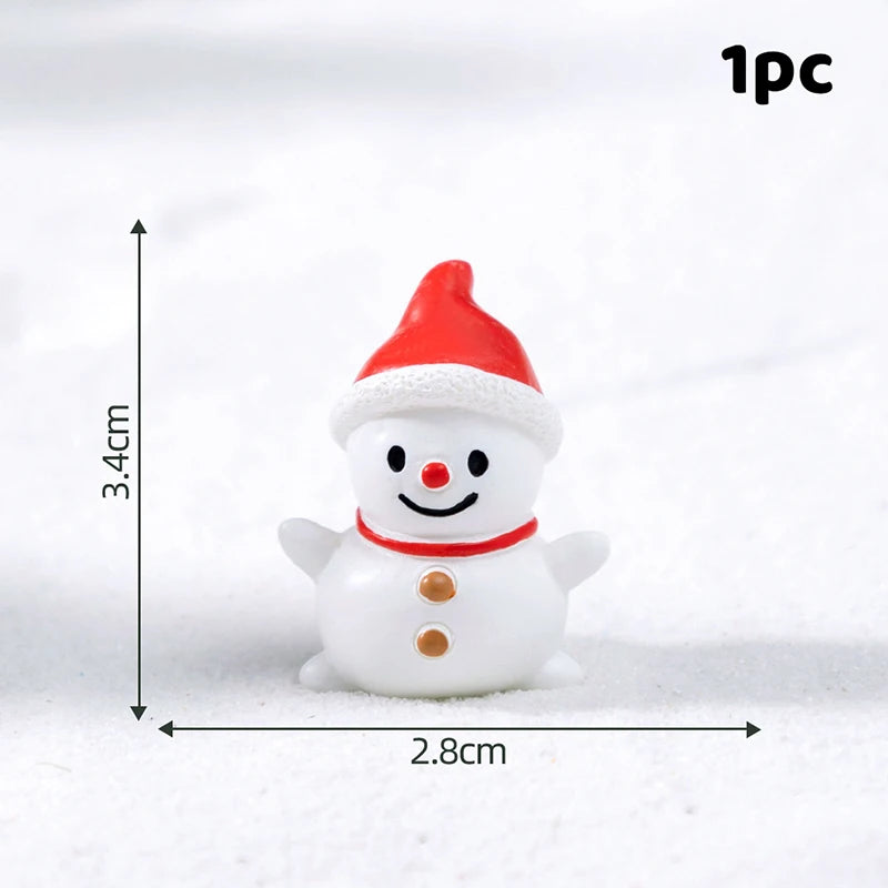 Resin Miniatures Christmas Decorations Snowman Santa Claus Christmas Tree Reindeer Figurines Ornaments New Year Child Gifts Oasis Select A6