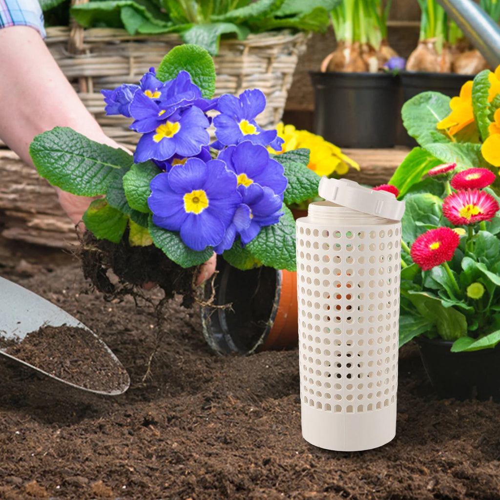 White PVC Composting Bin Tube With Screwed Lid For Garden Waste Decomposition And Small Space Plant Care Accessories Oasis Select