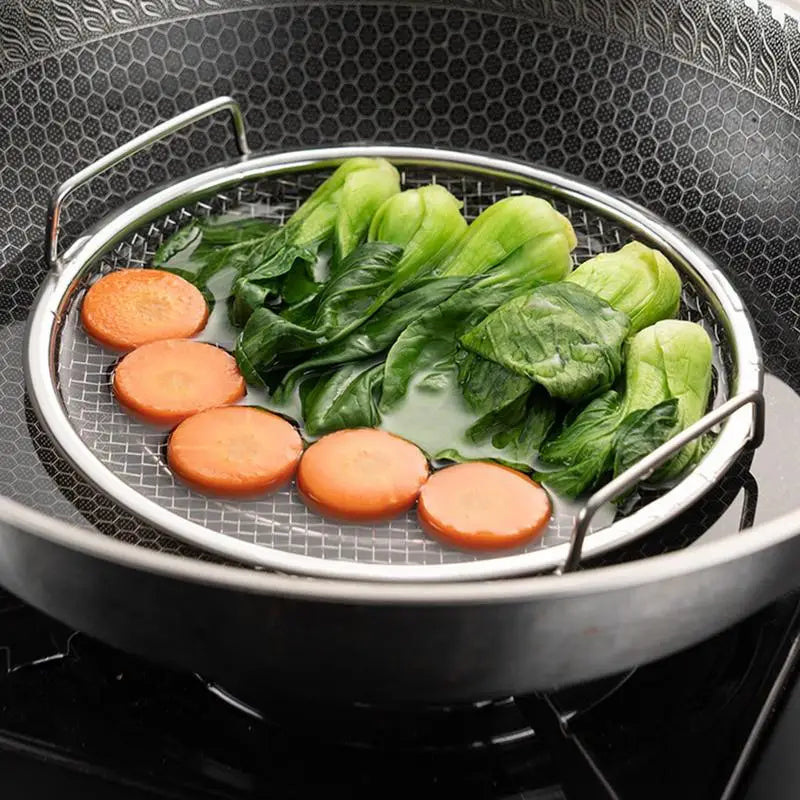 Frying Oil Drain Rack Stainless Steel Mesh Filtering Basket with Tray Oil Drip Filter Air Fryer Accessories Kitchen Draining Oasis Select