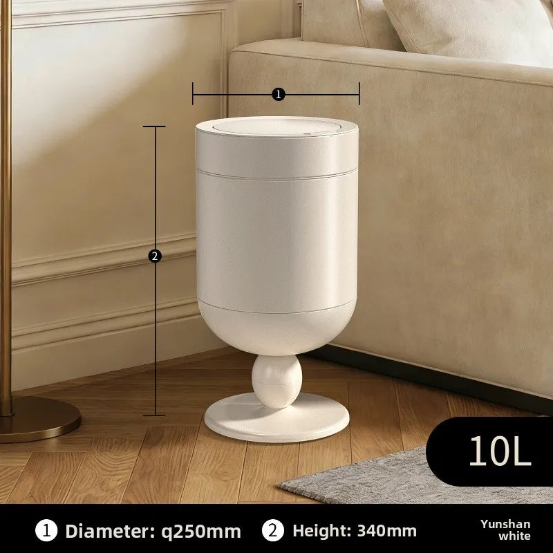 Bedroom large-capacity stainless steel trash can household 2026 new light luxury high-end living room retro with cover removable Oasis Select