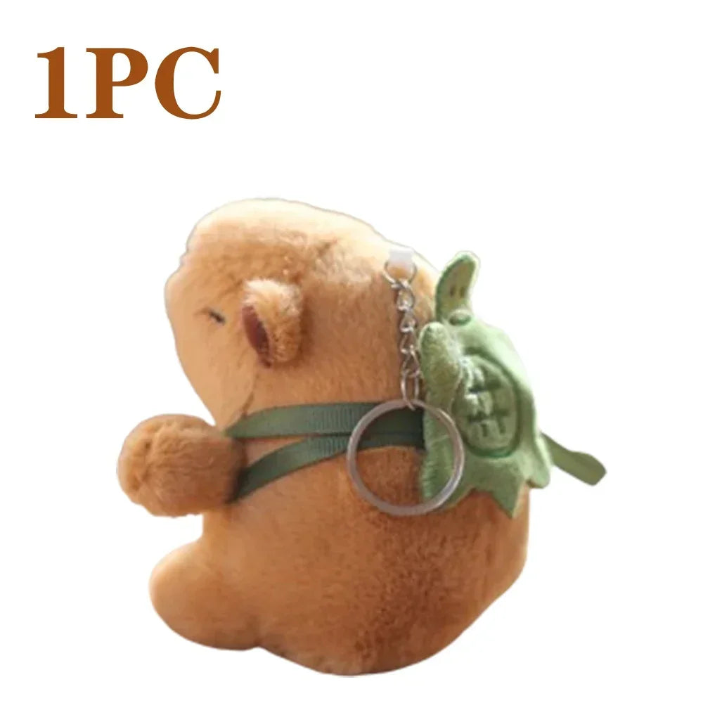 1-20PCS Cartoon Capybara Pendant Plush Toy Doll Bag Hanging Ornament Cute Kapila Keychain Doll Desktop Doll Ornament Car Pendant Oasis Select Turtle Backpack-1PC