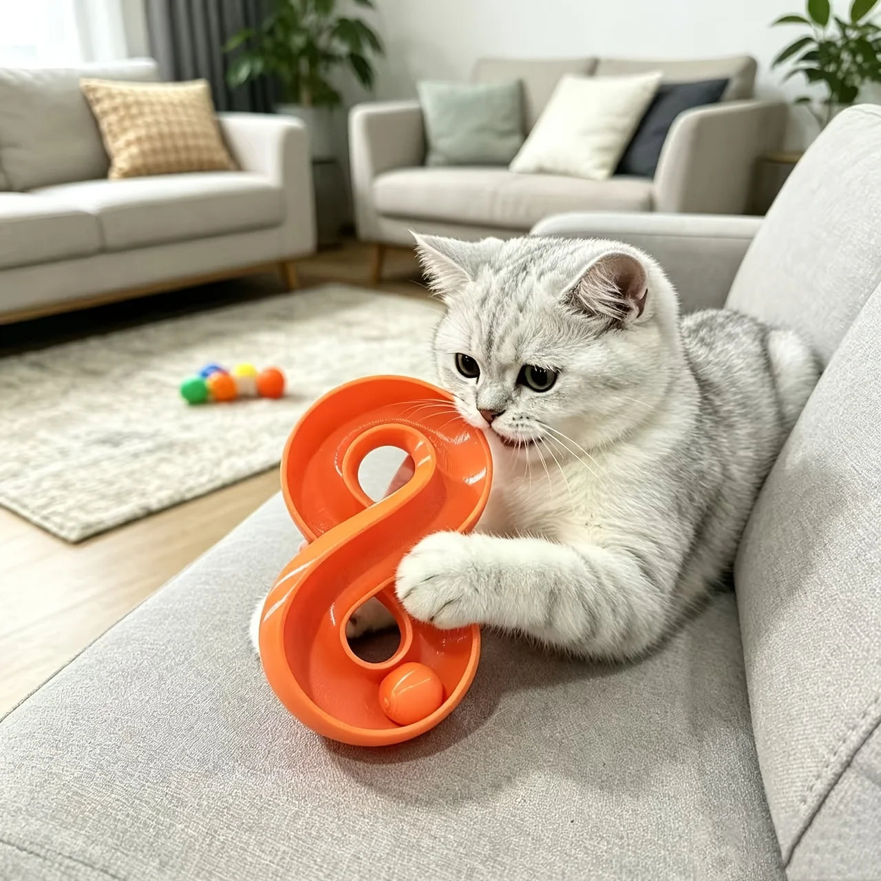 8 Track Ball Cats Toy Interactive 3D Printing Rolling Ball Kitten Play Toys Indoor Stimulation Game Toy for Cats Relieve Boredom Oasis Select