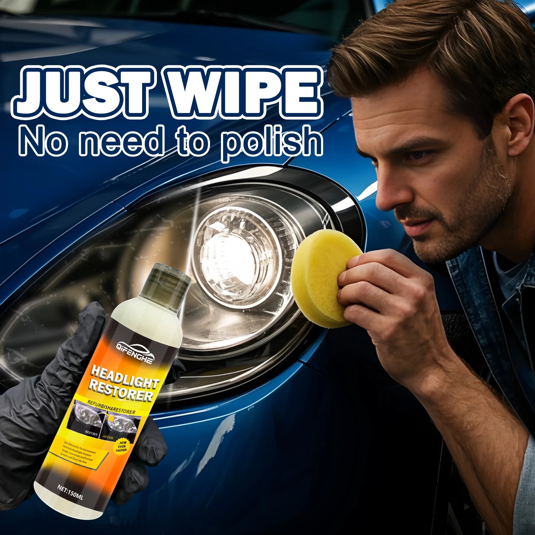 Car Headlight Restoration Cream – Clear Yellowed Lenses