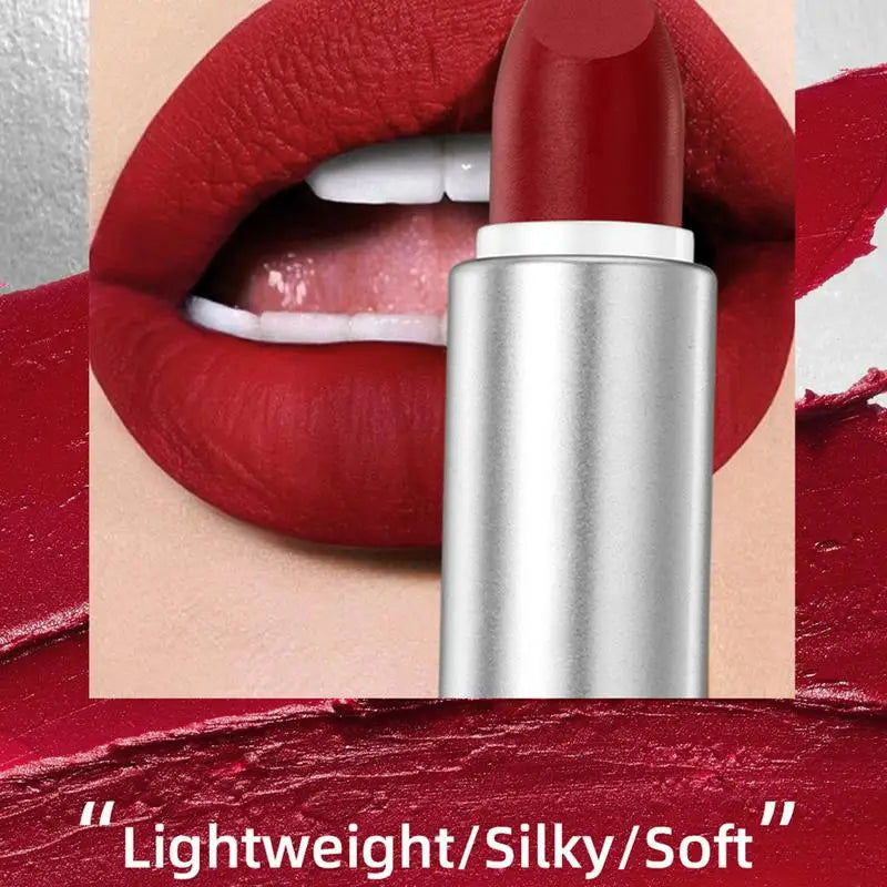 Waterproof Nude Matte Lipstick Non-stick Velvet Lips Liner Pencil Woman Makeup Velvet Rose Red Brown Lip Nude Lasting Lipstick Oasis Select