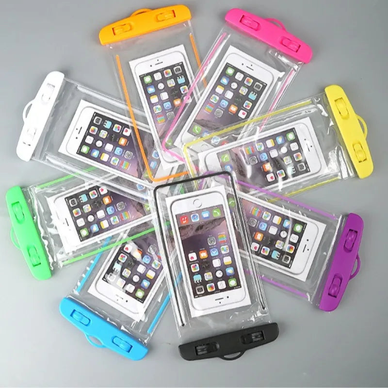 PVC Transparent Waterproof Phone Pouch Luminous Touchscreen Dry Bag with Seal Lock for Swimming Diving Hot Spring Rafting Oasis Select