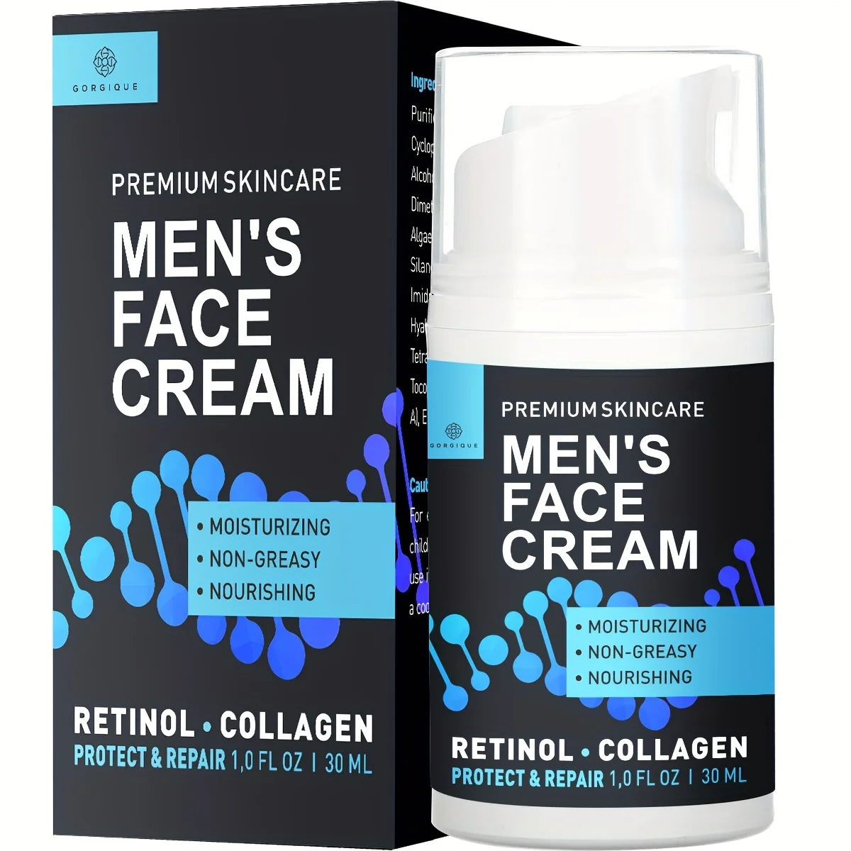 GORGIQUE Men's Collagen Face Cream – Day & Night Moisturizer Men's Face Moisturizer Oasis Select