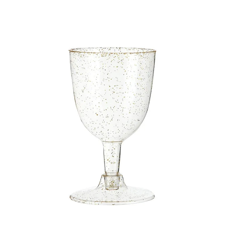 25/50pcs 150ml Disposable Cups Sparkling Champagne Bar Cups Plastic Champagne Clear Toasting Glasses for Weddings Party Oasis Select Gold rim 25Pcs