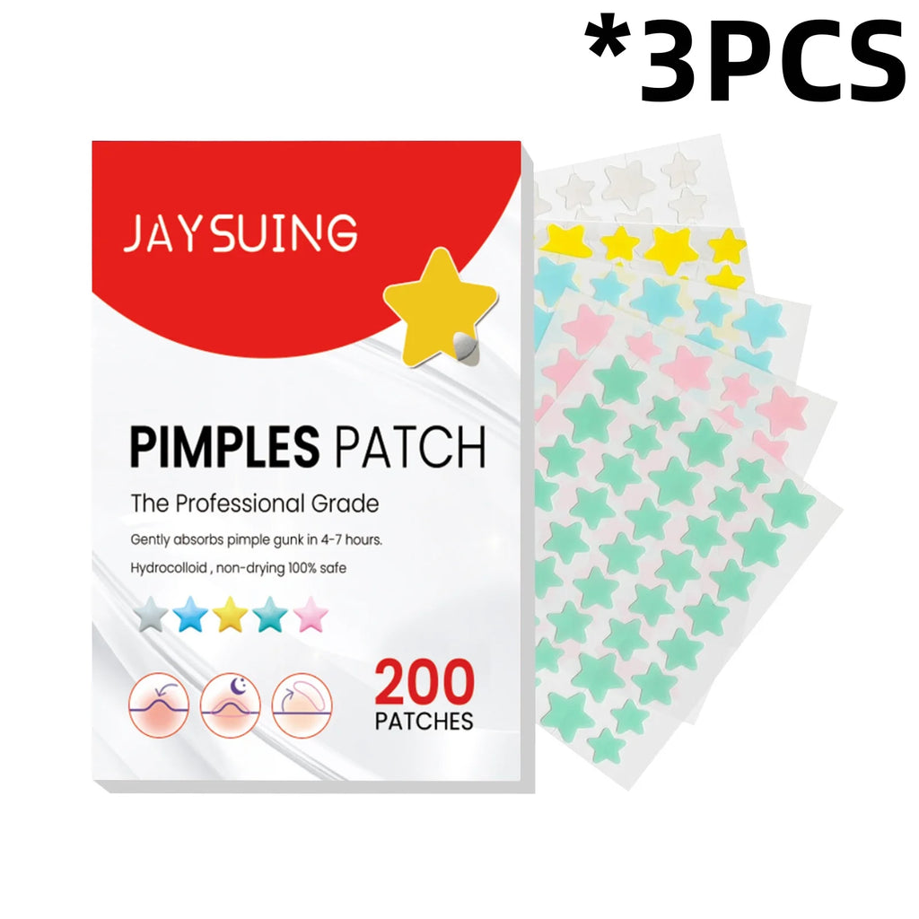 JAYSUING Facial Acne Patch Improve Inflammation Remove Acne Cleanning Dirt Shrink Pores Relieve Discomfort Facial Soothing Patch Oasis Select 200pcs Boxed X3 PCS