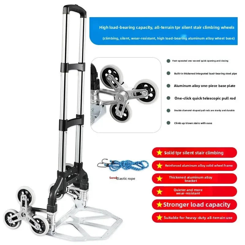 Multi-functional Climbing stairs, hand-pulled cart, luggage cart, trolley cart, small pull cart, folding small trailer Oasis Select qjk-a