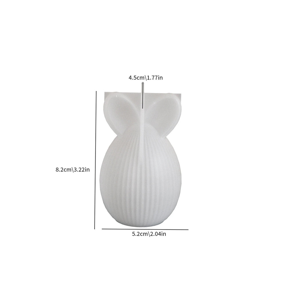Easter Series Silicone Mold 3D Striped Egg Straight Ear Rabbit Gourd Diamond Pattern Bunny Scented Candle Gypsum Craft Gift Mold Oasis Select C