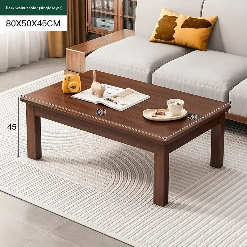 Coffee table new Chinese style living room rectangular solid wood leg tea table office tea table small apartment low table Oasis Select DCSHT-80x50