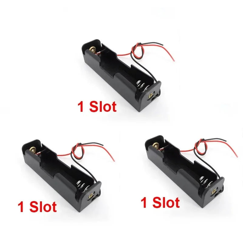 1/3pcs Plastic 18650 Battery Storage Box Case 1 2 3 4 Slot Way DIY Batteries Clip Holder Container With Wire Lead 18650 Battery Oasis Select 1X18650 3pcs