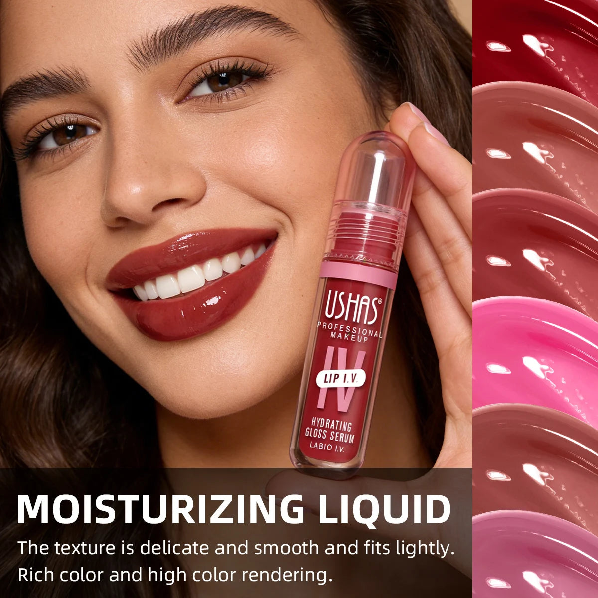 USHAS Hydrating Lip Gloss – Mirror Finish & Long-Lasting Color