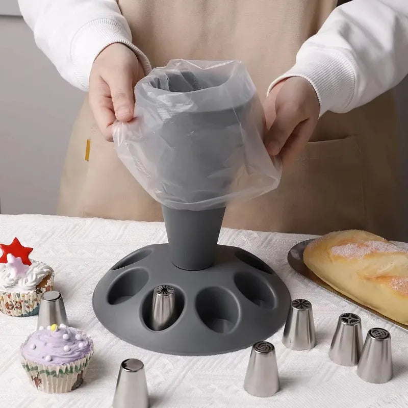 Cream Tool Piping Bag Rack Storage Auxiliary Decorating Mouth Storage Stand Cream Practice Pastry Baking Tools Oasis Select