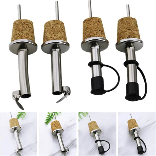 1/3pcs Bar Wooden Cork Red Stopper For Bottle Wine Olive Oil Pourer Dispenser Spout Bottle Pourer Stopper Accessories Oasis Select