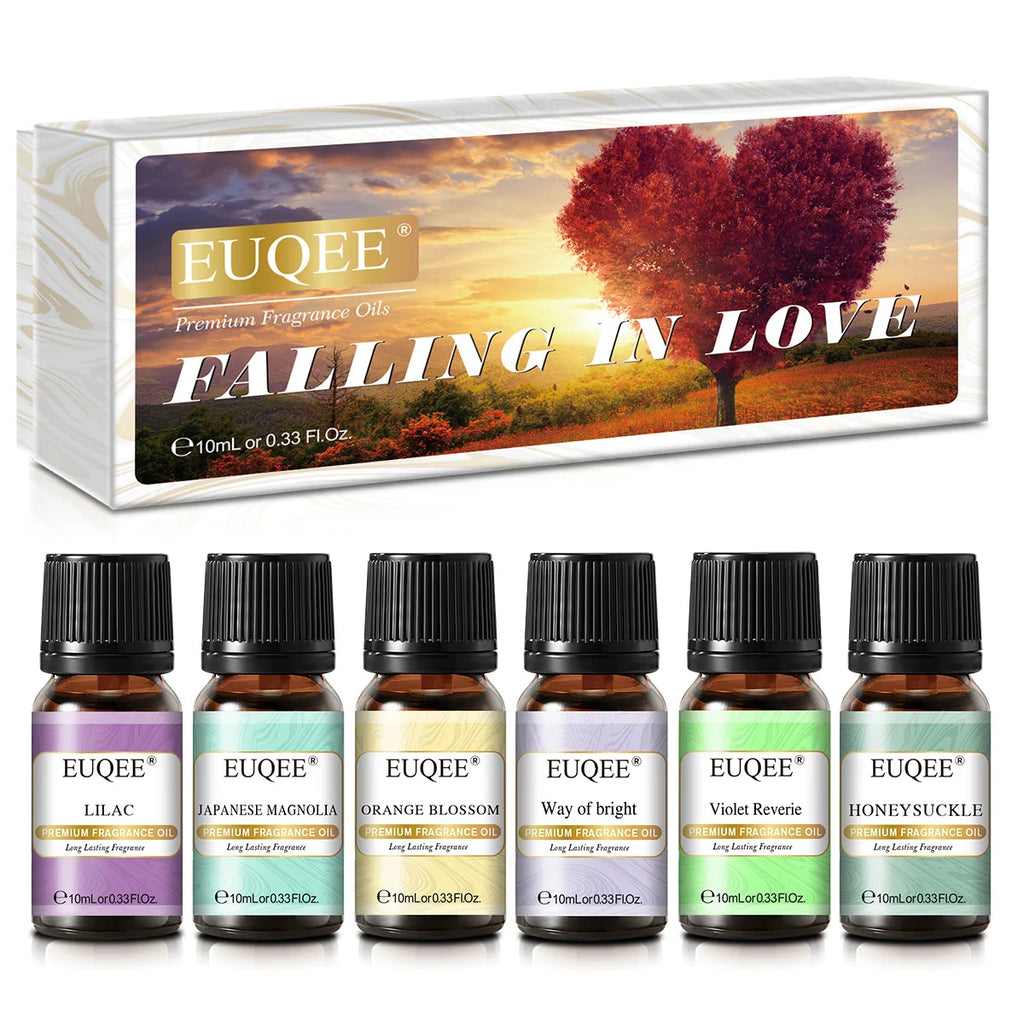 EUQEE 6-Piece Fragrance Oil Set – Reed Diffuser & Candle Making