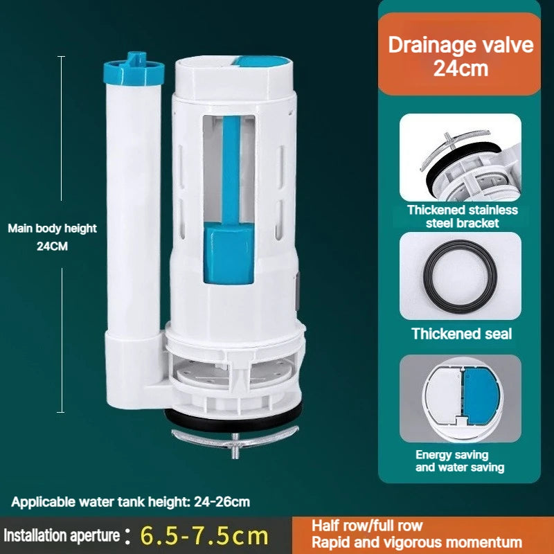 Split Toilet Drain Valve Two-button Toilet Water Outlet Valve Water Tank Dual Flush Fill Drain Flush Cistern Valve Fittings Oasis Select 24 CM
