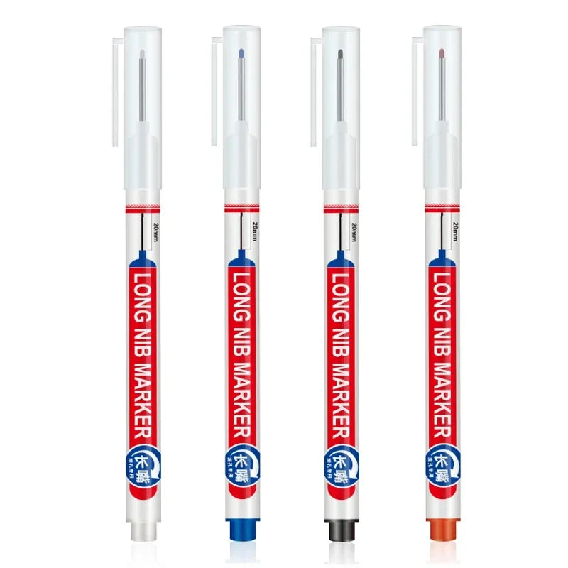 4PCS 20mm Deep Hole Long Nib Multi-Purpose Head Markers for Metal Perforating Pen Woodworking Decoration Art Supplies Oasis Select 4Pcs mix color A