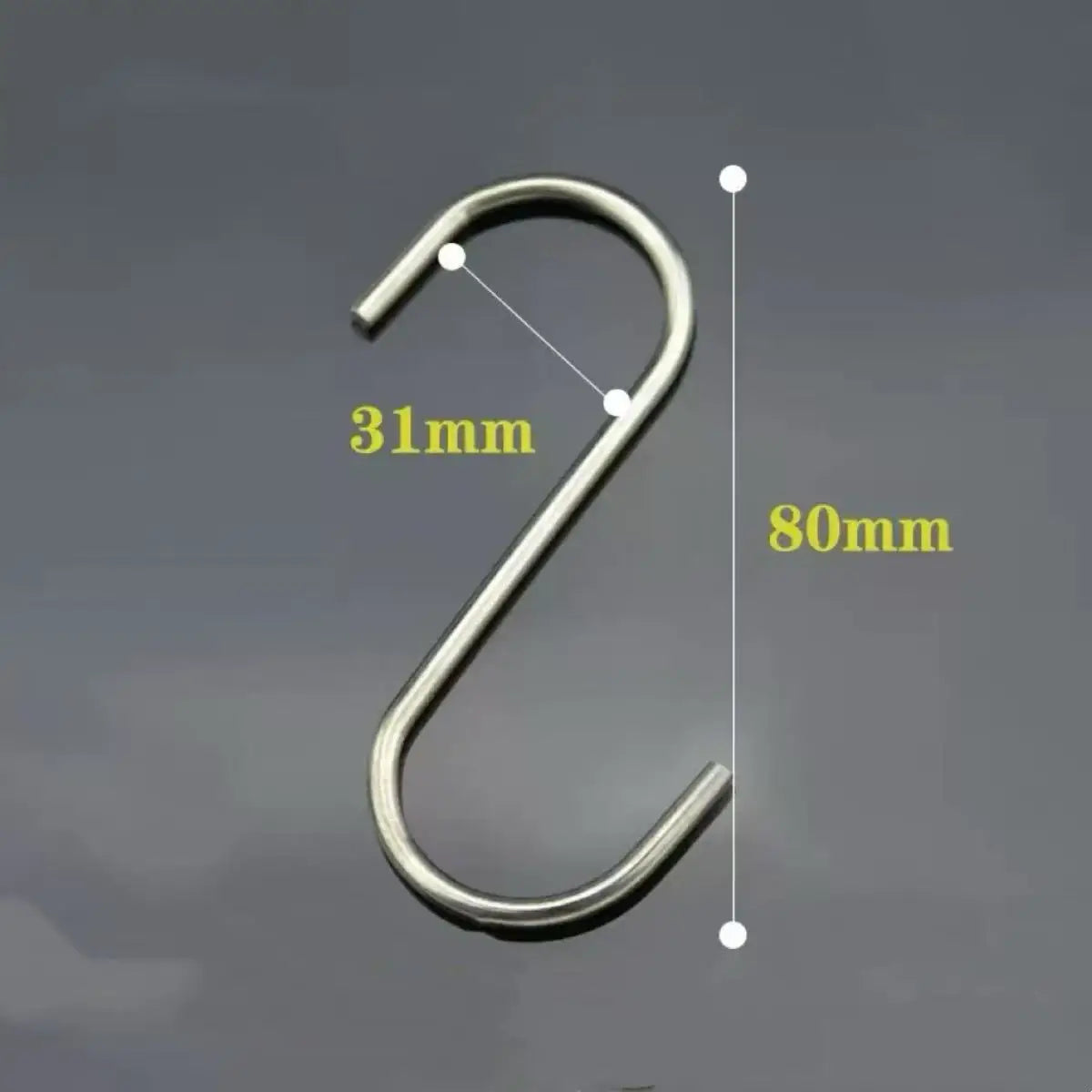 10 pcs Stainless steel S shaped hook Large hook S hook, multi purpose S shaped hook metal S-hook hook for kitchen and bathroom Oasis Select SGG-large-10PC