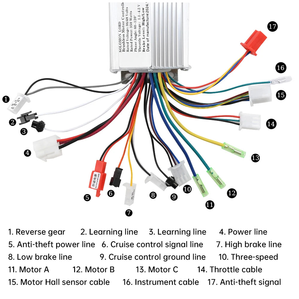 36/48V Electric Bicycle 350W Brushless DC Motor Controller Regulator Speed Controller for Bicycle Scooter Accessories Oasis Select
