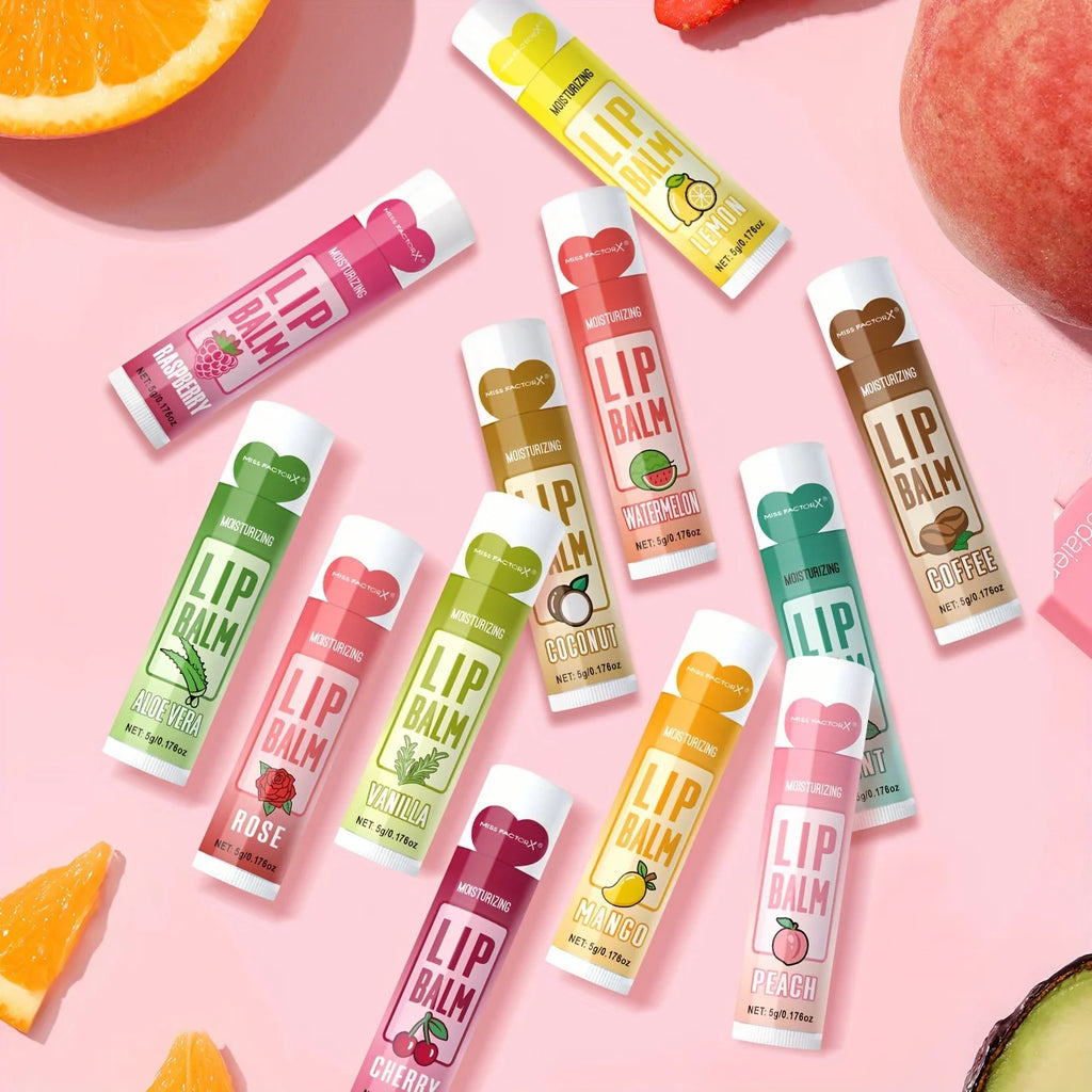 12 PCS/gift lip balm set 5g Deep Moisturizing and long-lasting moisturizing exfoliating to create hydrated lips Oasis Select
