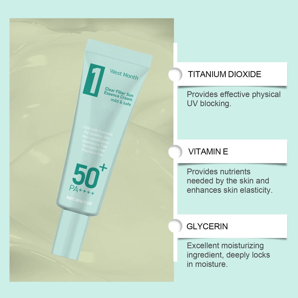 WEST MONTH SPF50 Sunscreen Broad Spectrum UV Defense Body Body Sunscreen Oasis Select