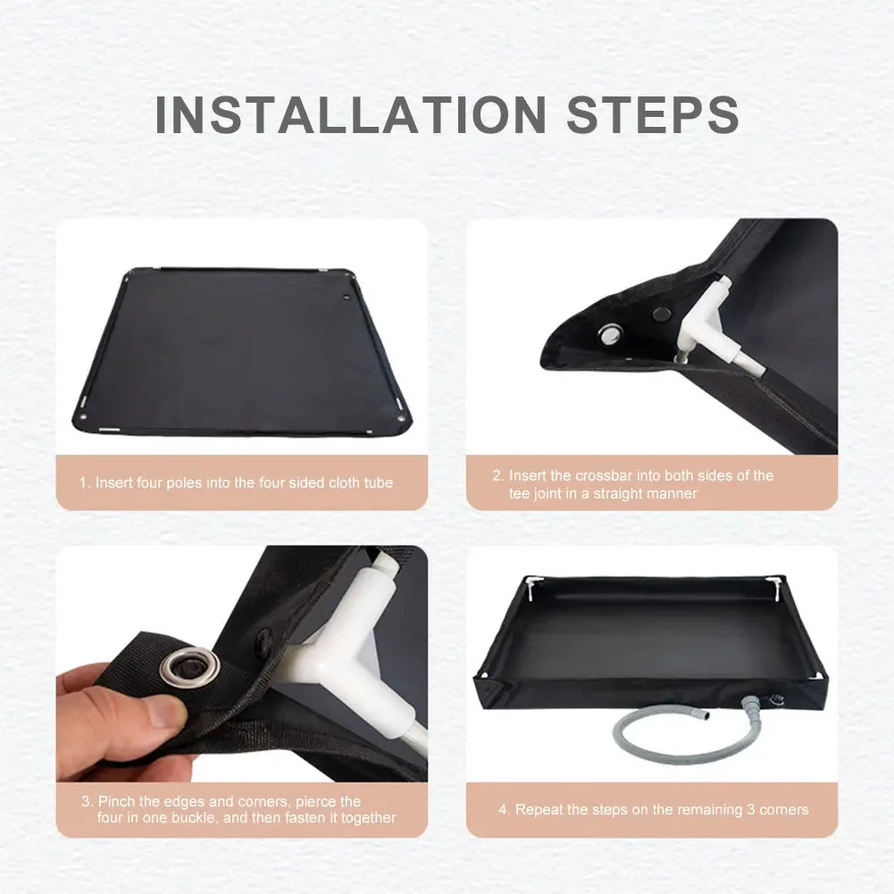 Foldable Portable Shower Base with Drain Hose – Camping & Pets Portable Shower Base Oasis Select