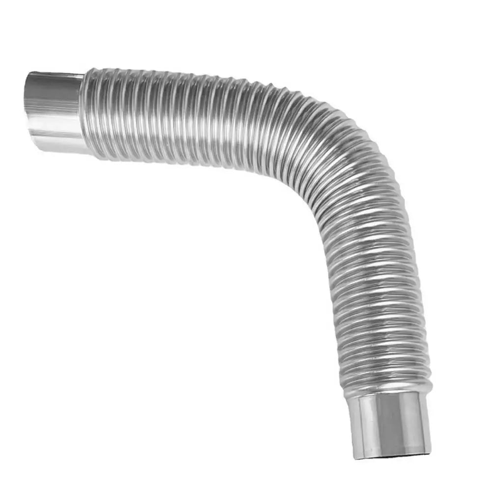 Wood Stove Pipe Stainless Steel Flexible Flue Exhaust Stove Pipe Adjustable Ducting Dryer Vent Hose for Pellet Stove Air Intake Oasis Select Grey