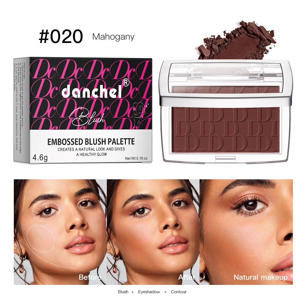 Hot Matte Embossed Blush Palette Rosy Blusher Facial Blush Powder High Pigmented Pink Coral Rouged For Cheeks Smooth Cosmetics Oasis Select 020