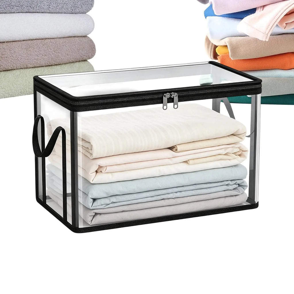 Book Storage Box Clear Stackable Large Capacity Book Storage Containers Organization Bins for Toy Snack Bedding Clothes Home Oasis Select