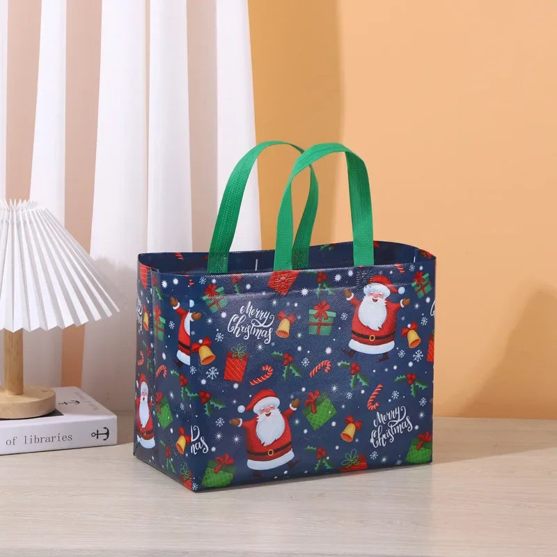 Christmas Gift Bag Santa Elk Snowflake Design Tote Packaging Bag Thickened Fabric Waterproof Large Capacity Candy Present Bags Oasis Select 06 32 x 25 x 17cm