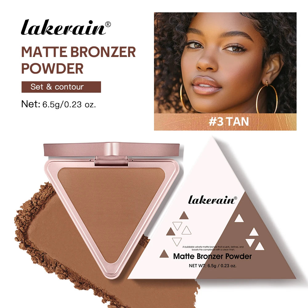 Matte Bronzer Powder Long-Lasting Makeup Effect Waterproof Sweatproof Setting Powder Oil Control Bronzers Smooth Face Makeup Oasis Select 03 Bronzer