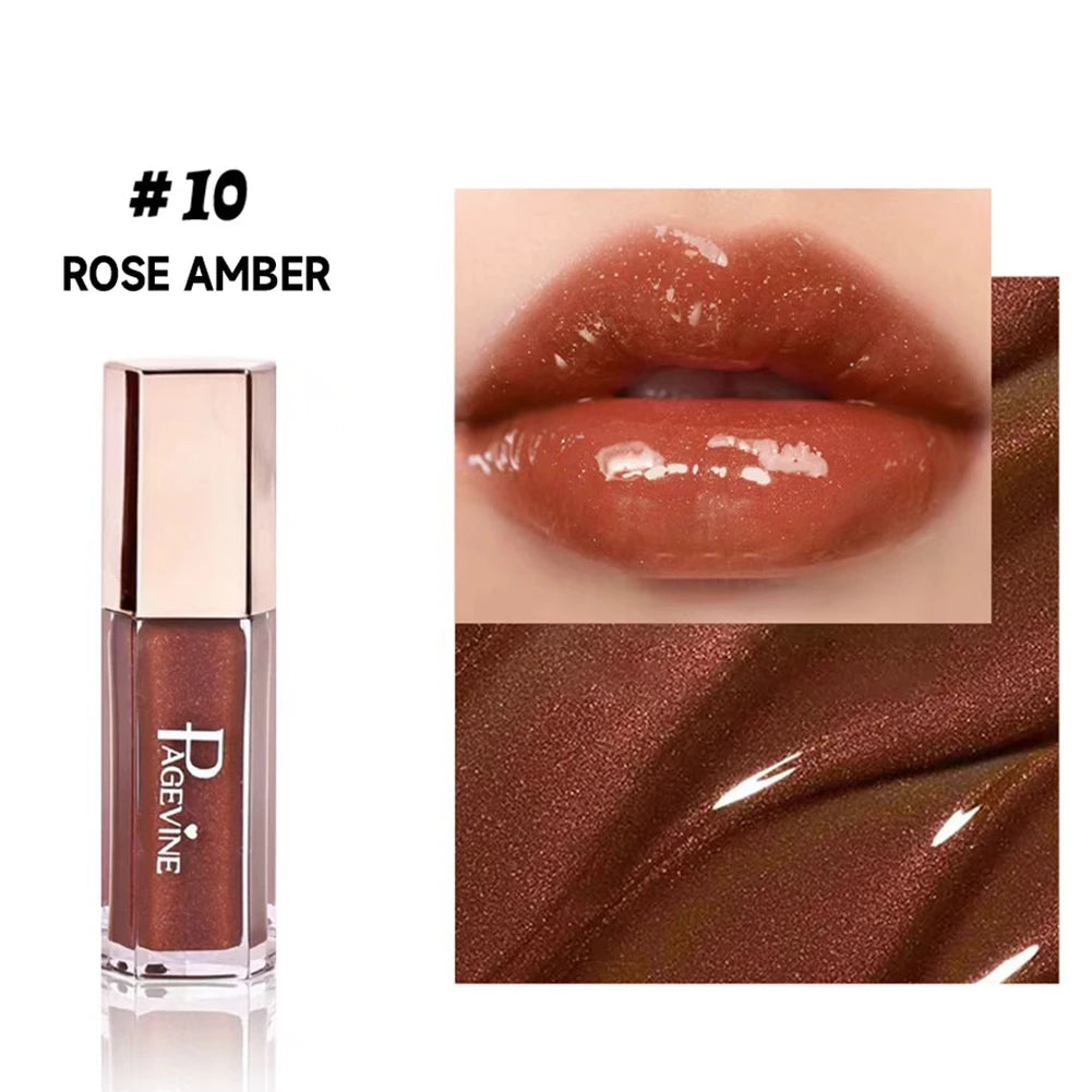Shimmer Glitter Moisturizing Lip Gloss Multiple Pearly Shades Plump Full Pout Lip Liquid Lightweight Comfort Lip Makeup Oasis Select 010