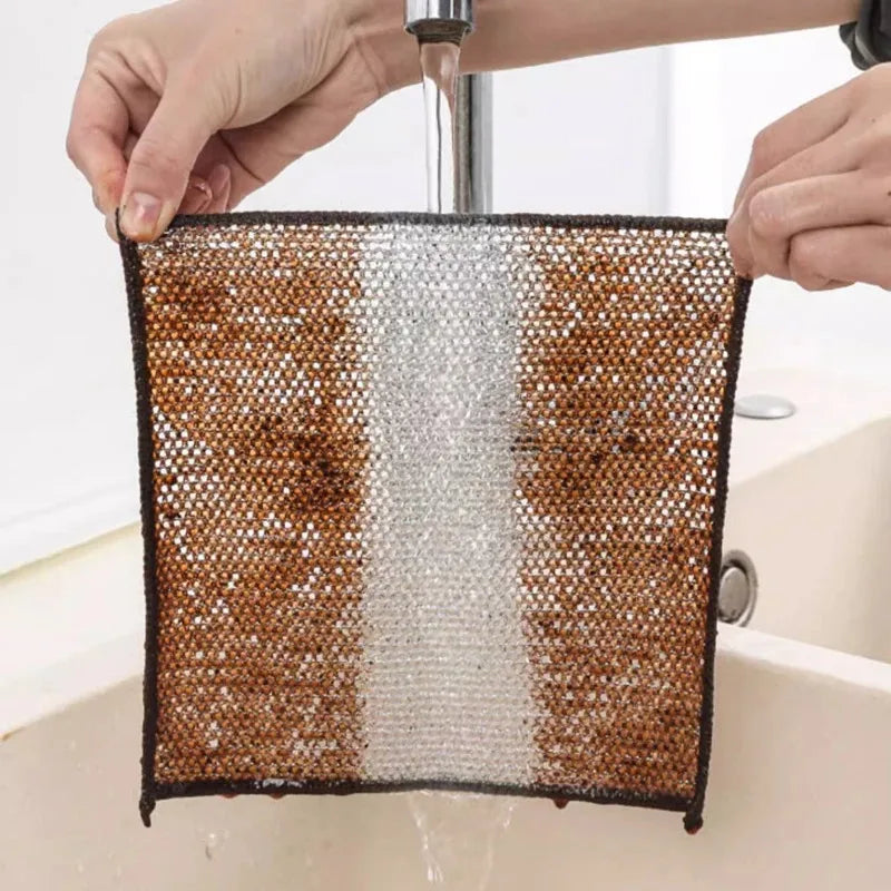 Non-Scratch Wire Dishcloth – Reusable Steel Wool Scrubber Kitchen Scrubber Cloth Oasis Select