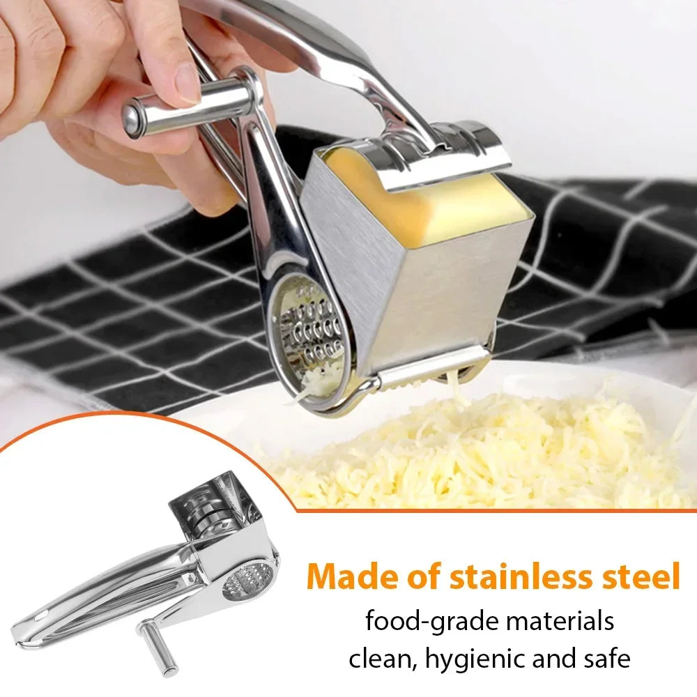 5 in 1 Cheese Grater Chocolates Shredder Stainless Steel Rotary Cutter Tools Cylinder Garlic Ginger for Home Kitchen Accessories Oasis Select