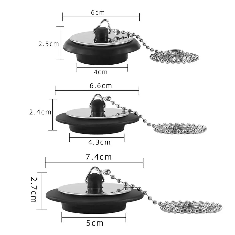 1Pcs Durable Rubber Tub Stopper With Chain Universal Bath Tub Drain 4/4.3/5cm With Hanging Ring Bathtub Plug Bathtub Accessories Oasis Select