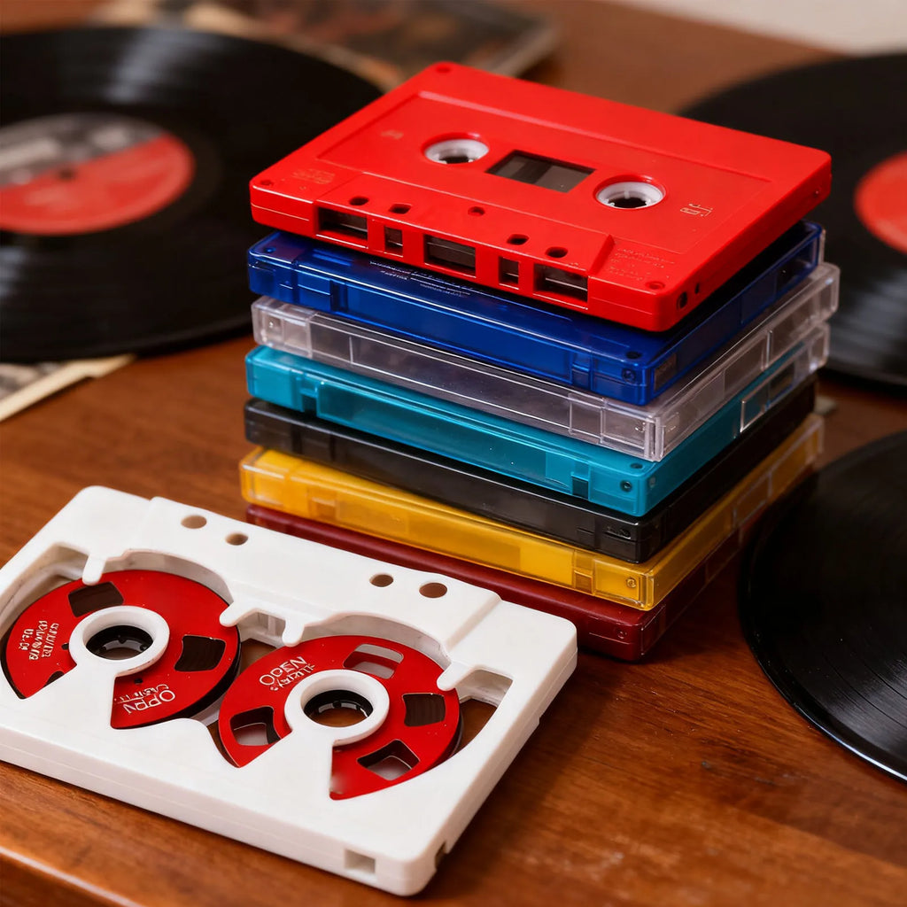 Blank Cassette Tape Reel to Reel Blank Cassette Tape Double Sided 50 Minute Music Recording Cassette Tape with Transparent Box Oasis Select