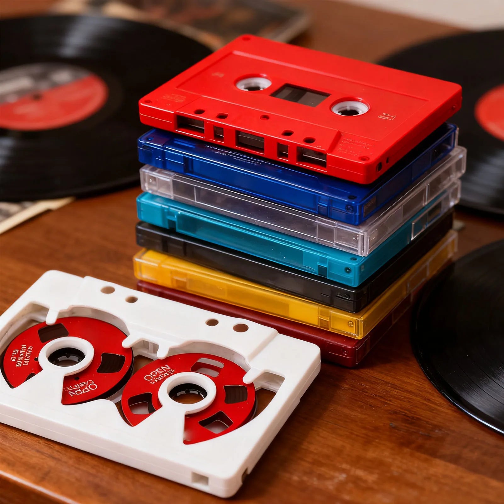 Blank Cassette Tape Reel to Reel Blank Cassette Tape Double Sided 50 Minute Music Recording Cassette Tape with Transparent Box Oasis Select