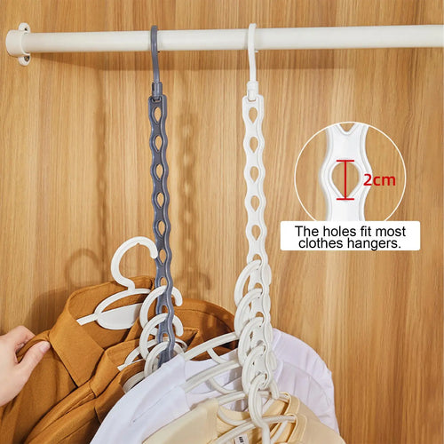 10-hole Space Saving Hanger Clothes Storage Rack Plastic Hanger Multi-function Folding Hanger Wardrobe Drying Clothes Oasis Select