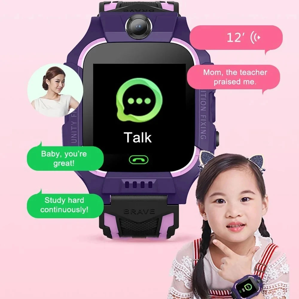 Kids Smart Watch 2G SIM GPS Tracker SOS LED IP68 Boys & Girls