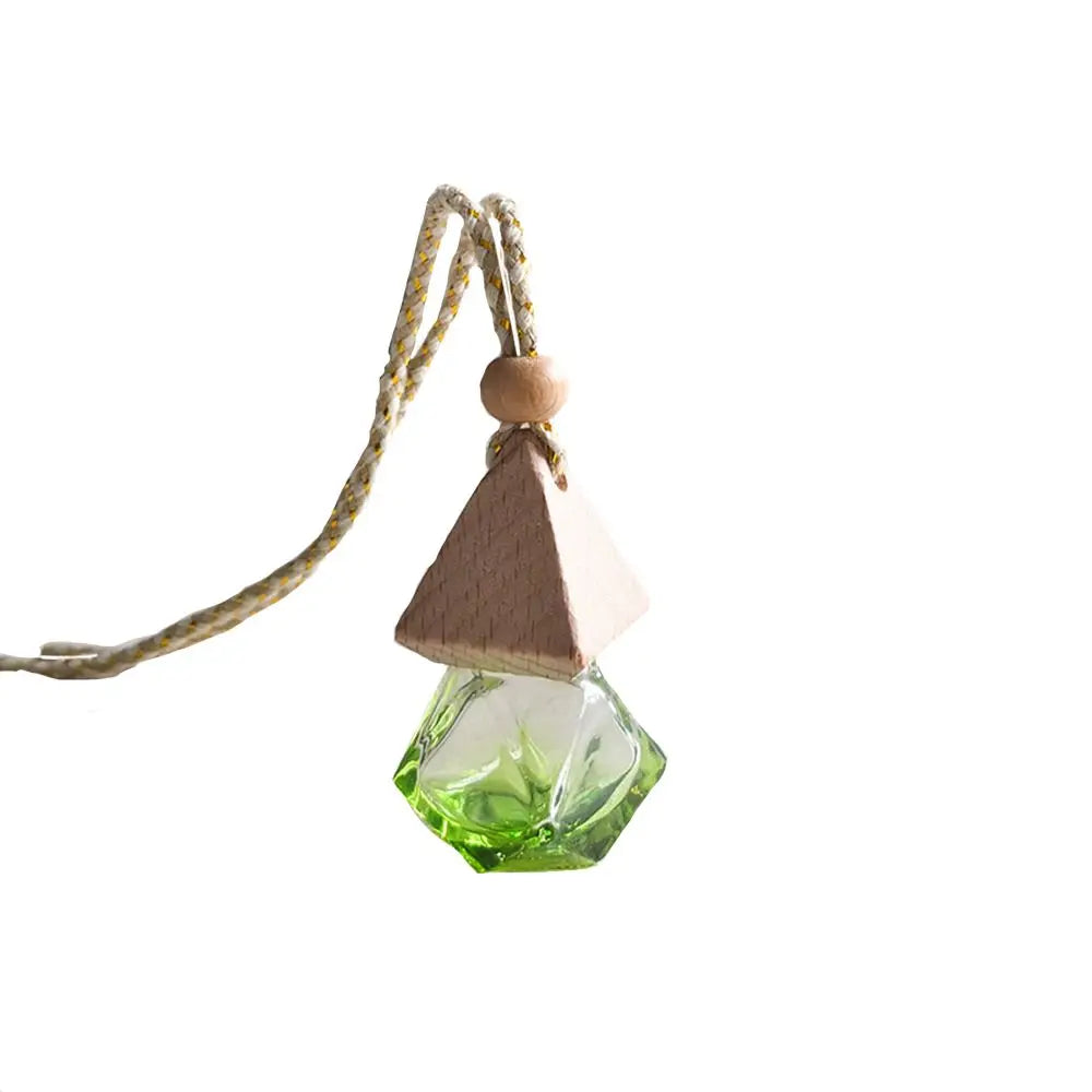Car Perfume Bottle Perfume Pendant Household Storage Bottle Air Freshener with Flower for Essential Oils Auto Ornament Oasis Select green