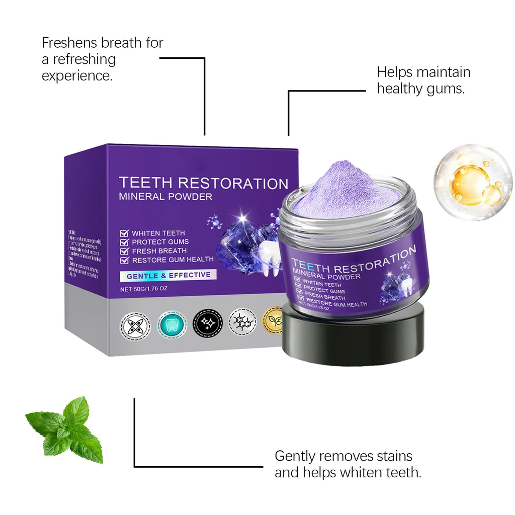 Purple Mineral Tooth Powder – Whitening & Stain Removal 50g Whitening Tooth Powder Oasis Select