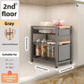 Installation-free kitchen sink rack, countertop cabinet, layered seasoning storage rack, pool under pumping storage rack Oasis Select Double Small-Grey