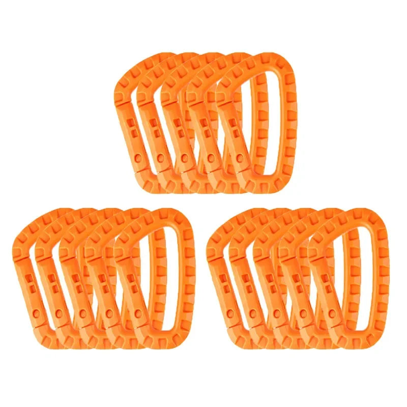 5/10/15Pcs Tactical Carabiner Clip Set Outdoor Steel Hook Camping Lock Daily Key Chain Keychain Buckle Backpack Bag Karabiners Oasis Select orange-15pcs