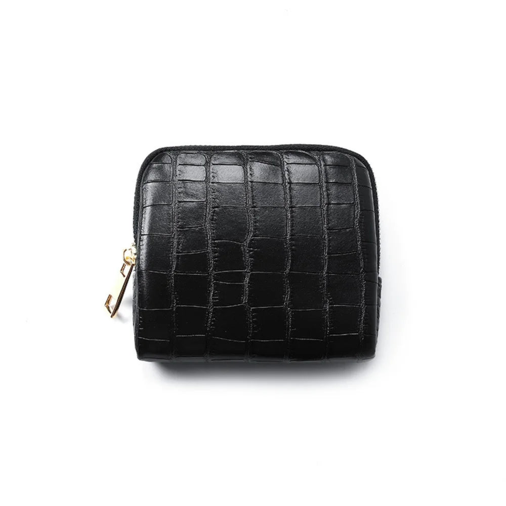 Travel Jewelry Organizer Crocodile-Pattern Jewelry Storage Bag Crocodile Pattern Bag Multi-Compartment Portable Jewelry Case Oasis Select Black