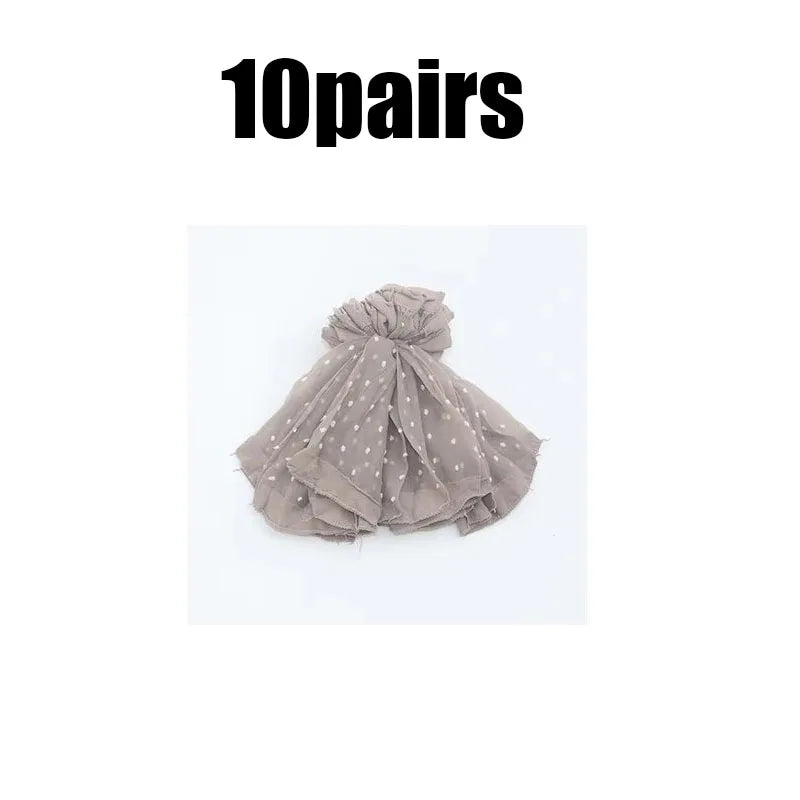 10/20/30pairs Cool Breathable Summer Sexy Black Skin Dot Sock Solid Color Dot Socks Women Girls High Stretch Mesh Nylon Sock Oasis Select 10pairs grey One Size